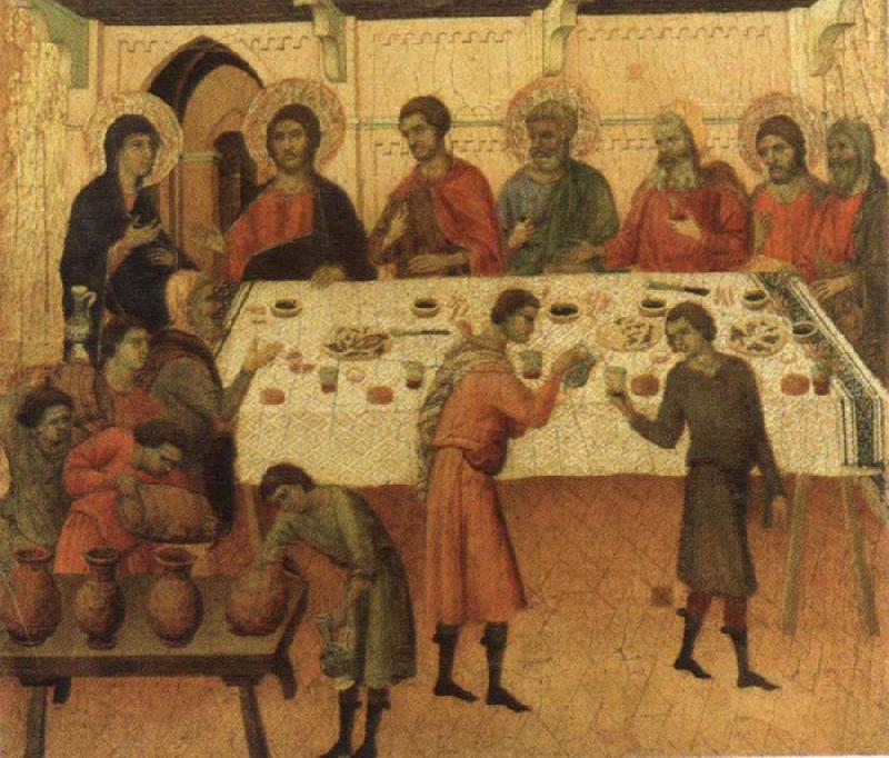Duccio di Buoninsegna The marriage Feast at Cana Sweden oil painting art